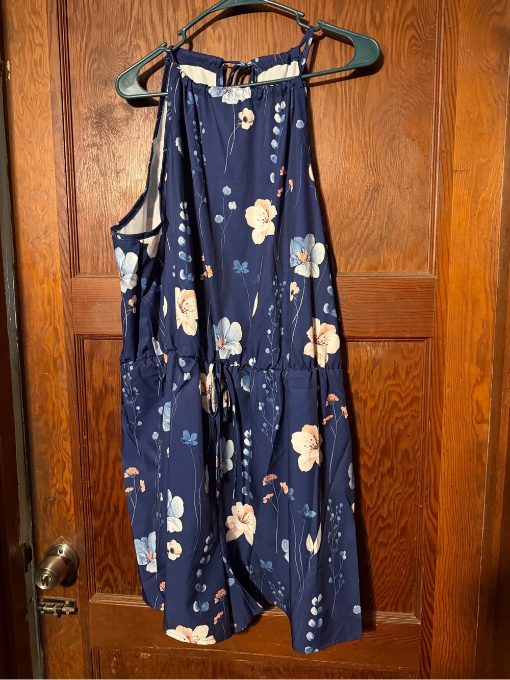 Women’s Navy Floral Halter romper